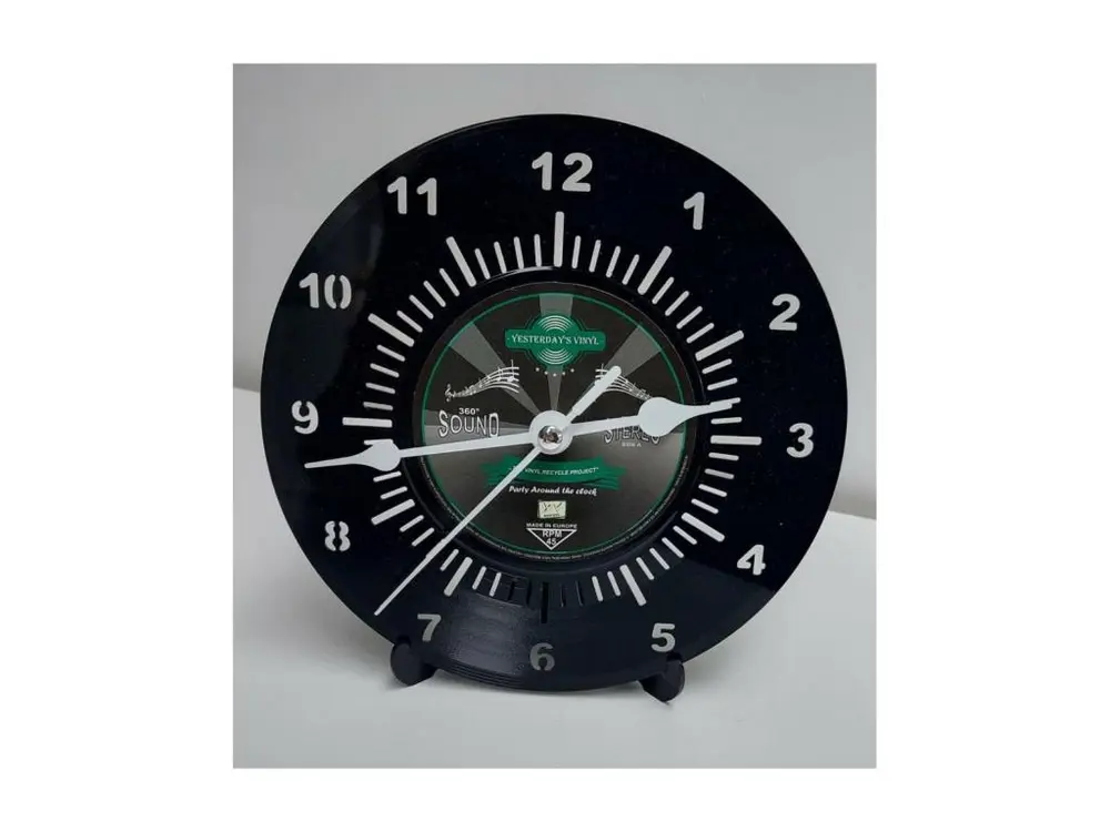 Horloge vinyle 45T recyclé BLACK