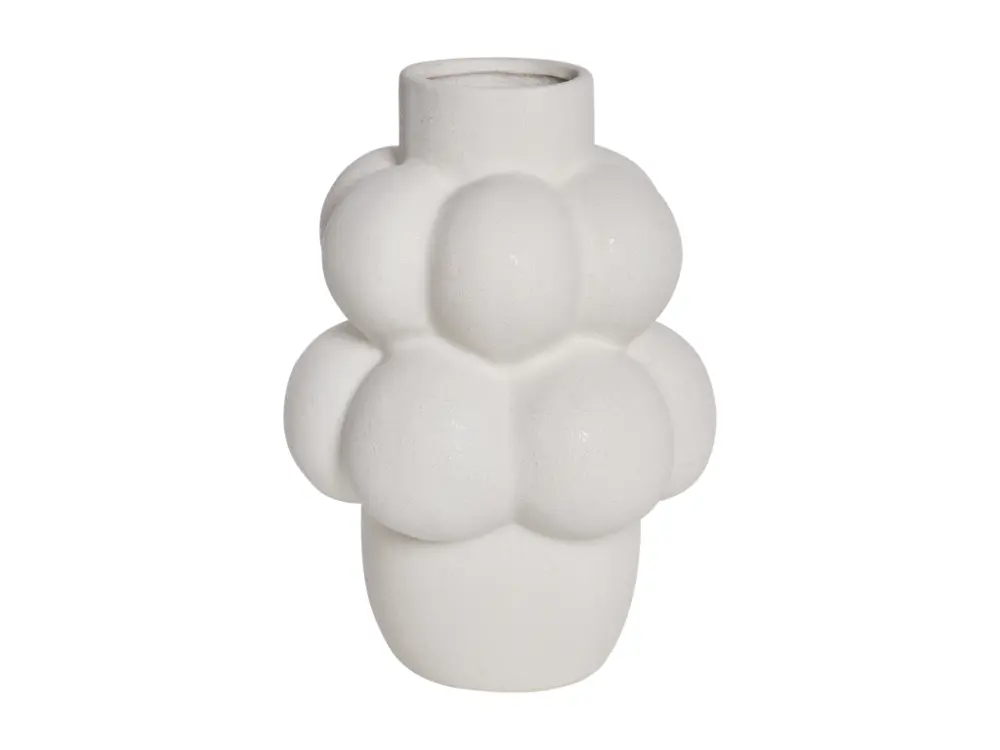 Grès Vase à fleurs 32 cm Blanc VIMBA