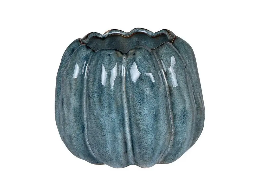 Vase Pump bleu 13,5x11 cm