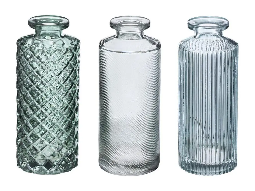 Lot de 3 Vases Soliflores en Verre déco