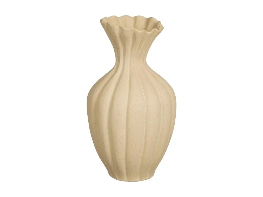 Vase en céramique - 15 x 15 x 40 - Beige - FIORE