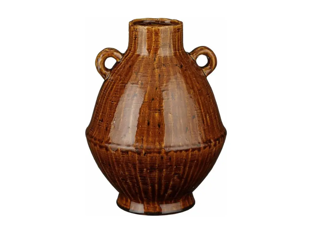 Vase en céramique - 26 x 26 x 34 - Marron - ELENA