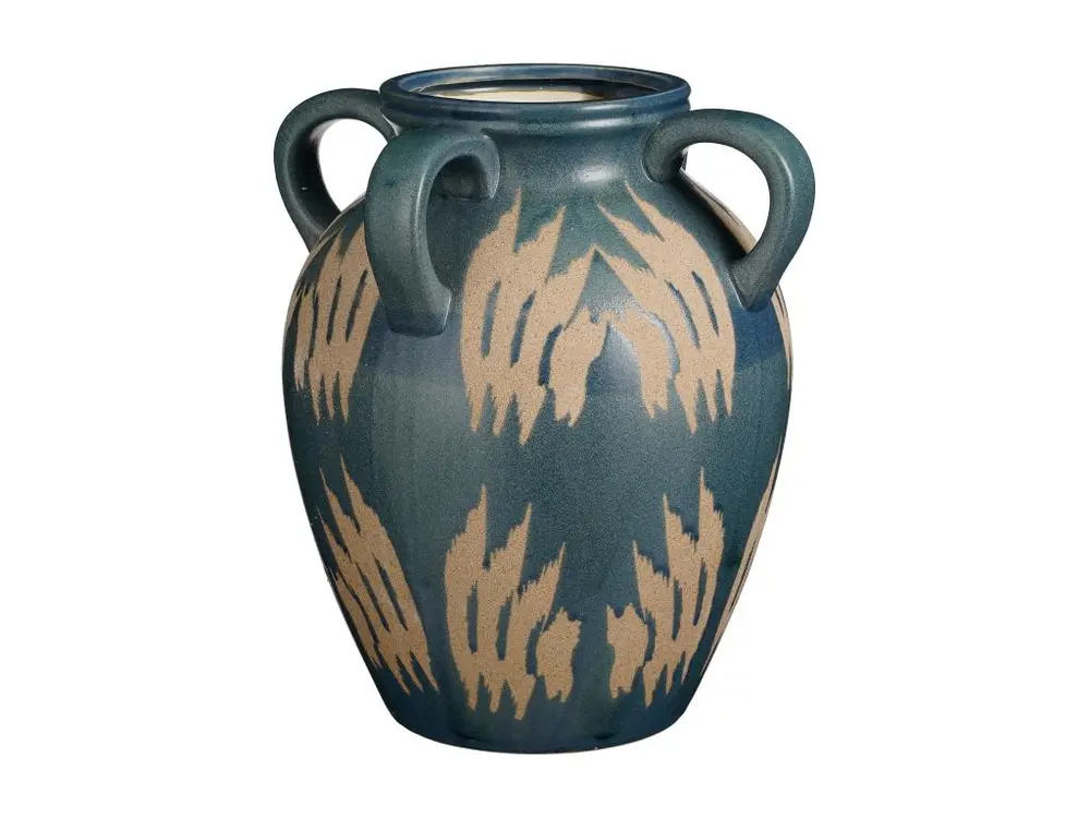 Vase en 9 argile et émail - 28 x 28 x 36 - Bleu foncé - CALDO