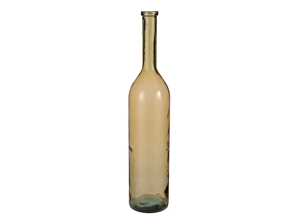 Bouteille decorative en verre recyclé - Ø21 x 100 - Ocre - RIOJA