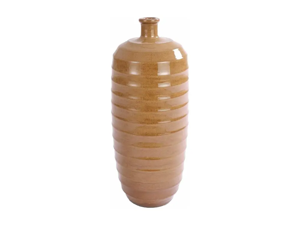 Bouteille decorative en terre cuite - Ø20 x 50 - Ocre - BELLIA