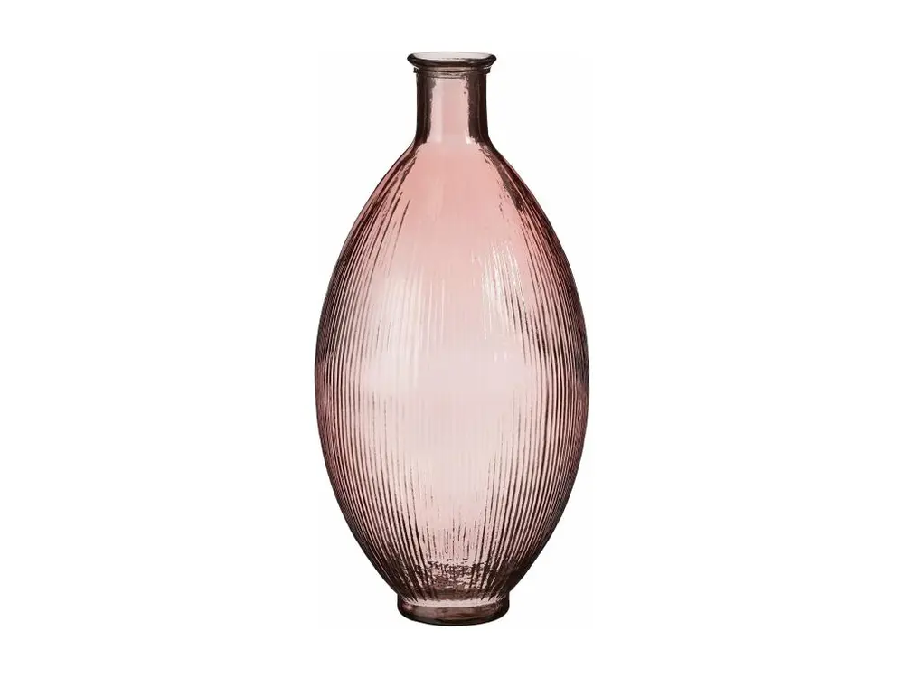 Bouteille decorative en verre recyclé - 59 x 29 - Rose clair - FIRENZA