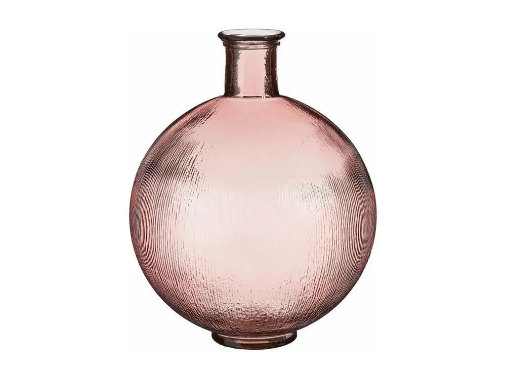 Bouteille decorative en verre recyclé - 42 x 34 - Rose clair - FIRENZA