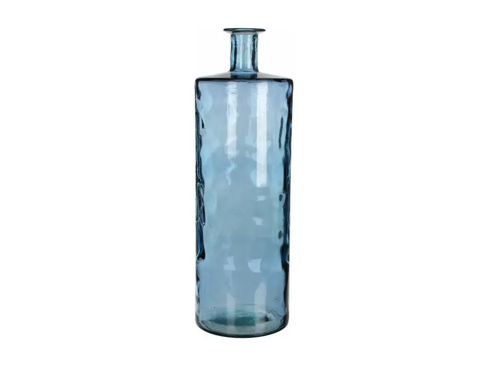 Bouteille decorative en verre recyclé - 75 x Ø25 - Bleu - GUAN