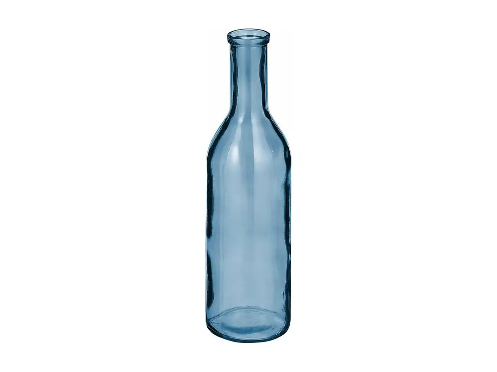 Bouteille decorative en verre recyclé - Ø15 x 50 - Bleu clair - RIOJA