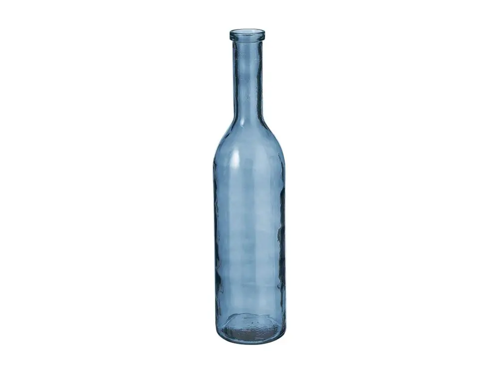 Bouteille decorative en verre recyclé - Ø18 x 75 - Bleu clair - RIOJA