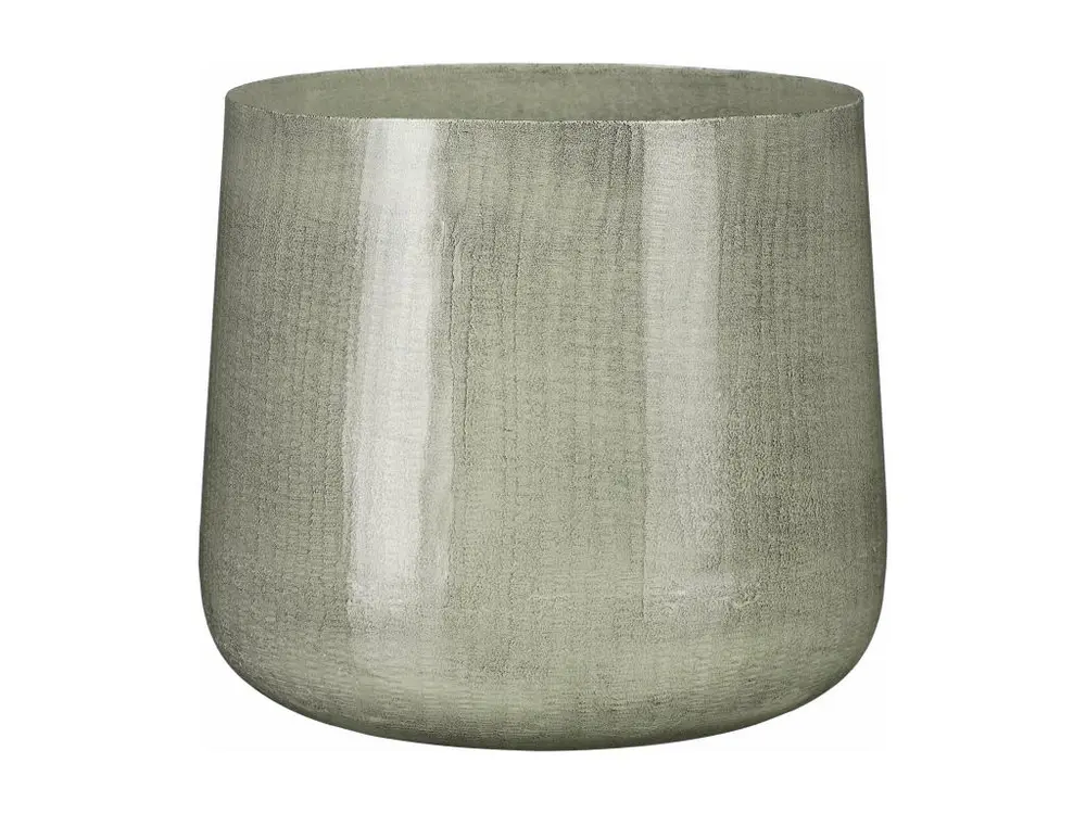 Pot de fleurs d'interieur en fer - 24 x Ø26 - Gris clair - BENSON