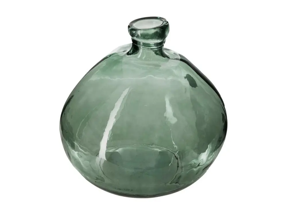 Vase rond en Verre recyclé Vert kaki H 33 cm