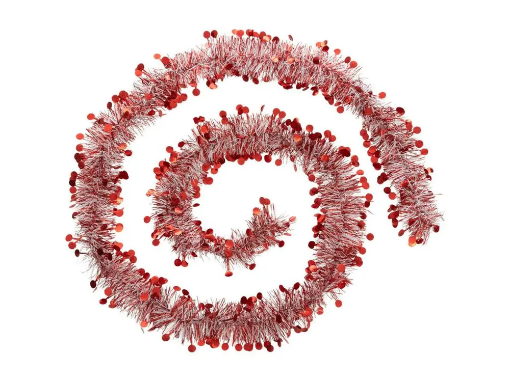 Guirlande de Noël large 10 cm Rouge et Blanc avec pastilles Longueur 2 mètres