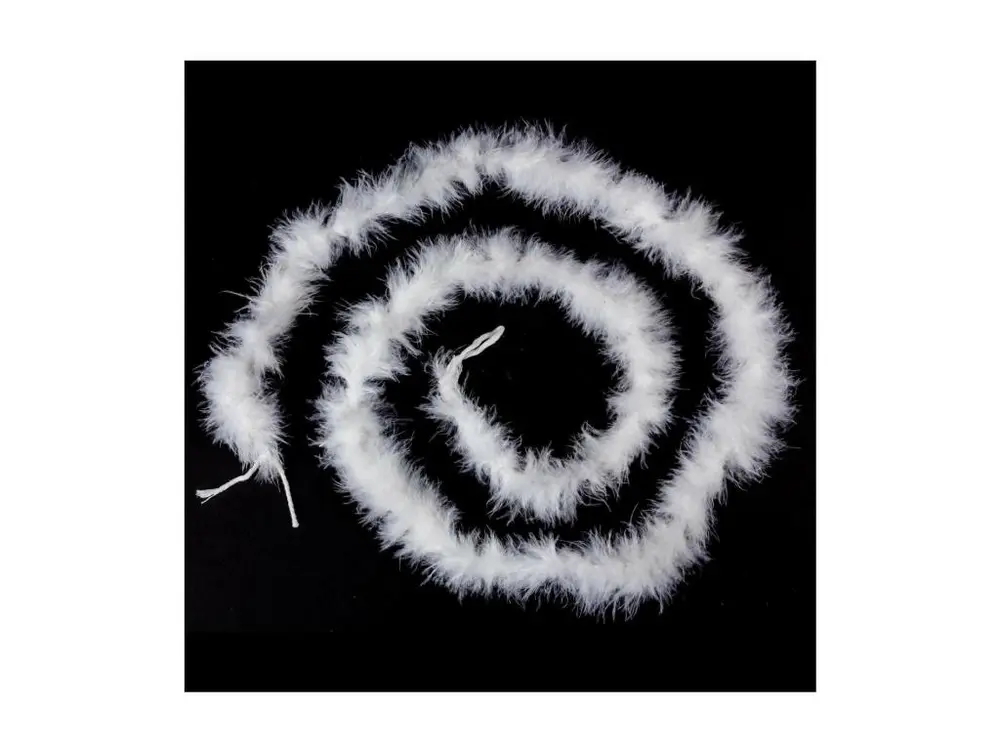 Guirlande de Noël Large 5 cm BOA Plumes Blanches fines Longueur 2 mètres