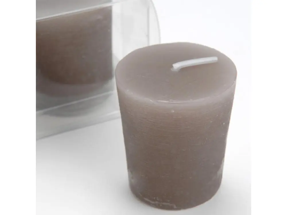 Lot de 4 bougies Votive 4,3 x 4,7 cm taupe