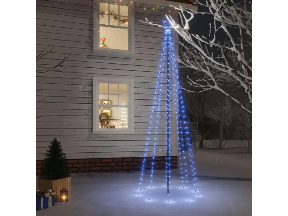 Sapin de Noël avec piquet Bleu 310 LED 300 cm