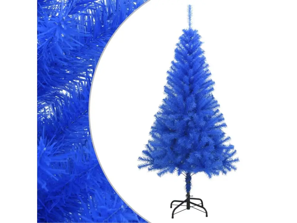 Sapin de Noël artificiel avec support bleu 120 cm PVC