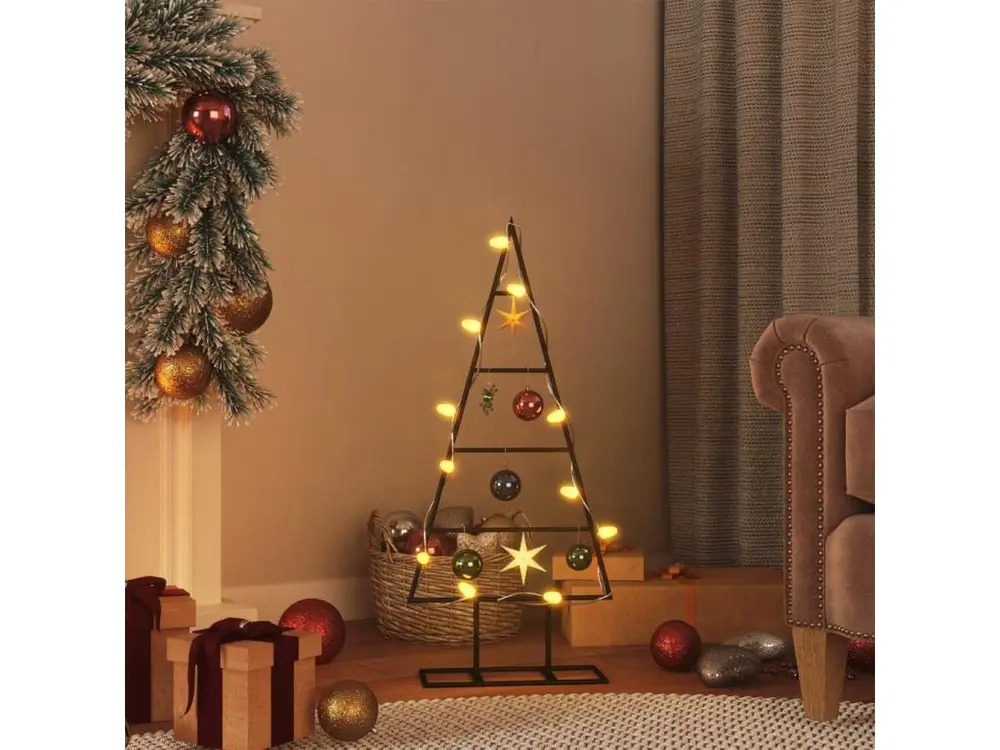 Arbre de Noël en métal pour décoration noir 60 cm