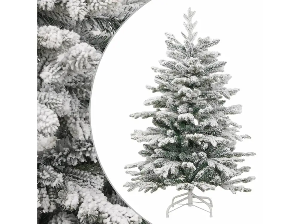 Sapin de Noël artificiel à charnières avec neige floquée 150 cm