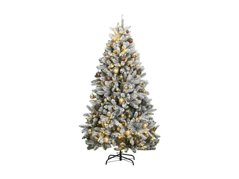 Sapin de Noël artificiel articulé 300 LED et boules 210 cm