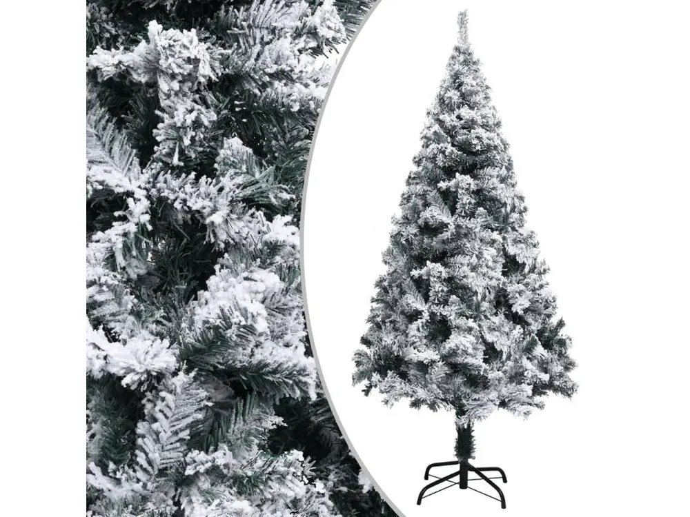 Sapin de Noël artificiel avec neige floquée vert 120 cm PVC