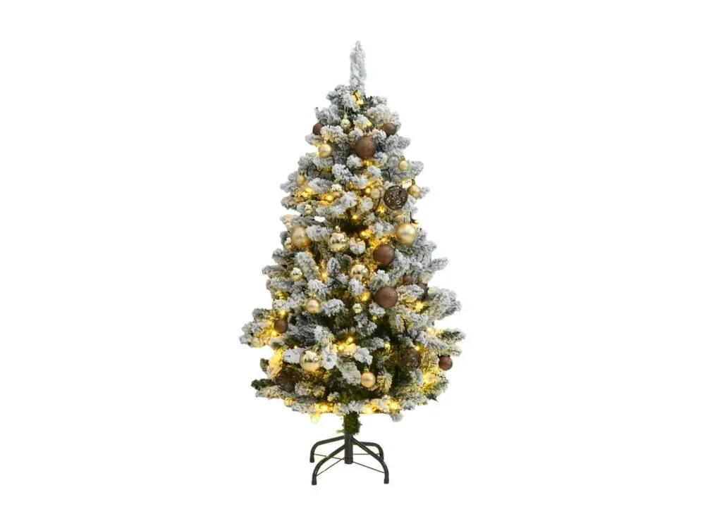 Sapin de Noël artificiel articulé 150 LED et boules 120 cm