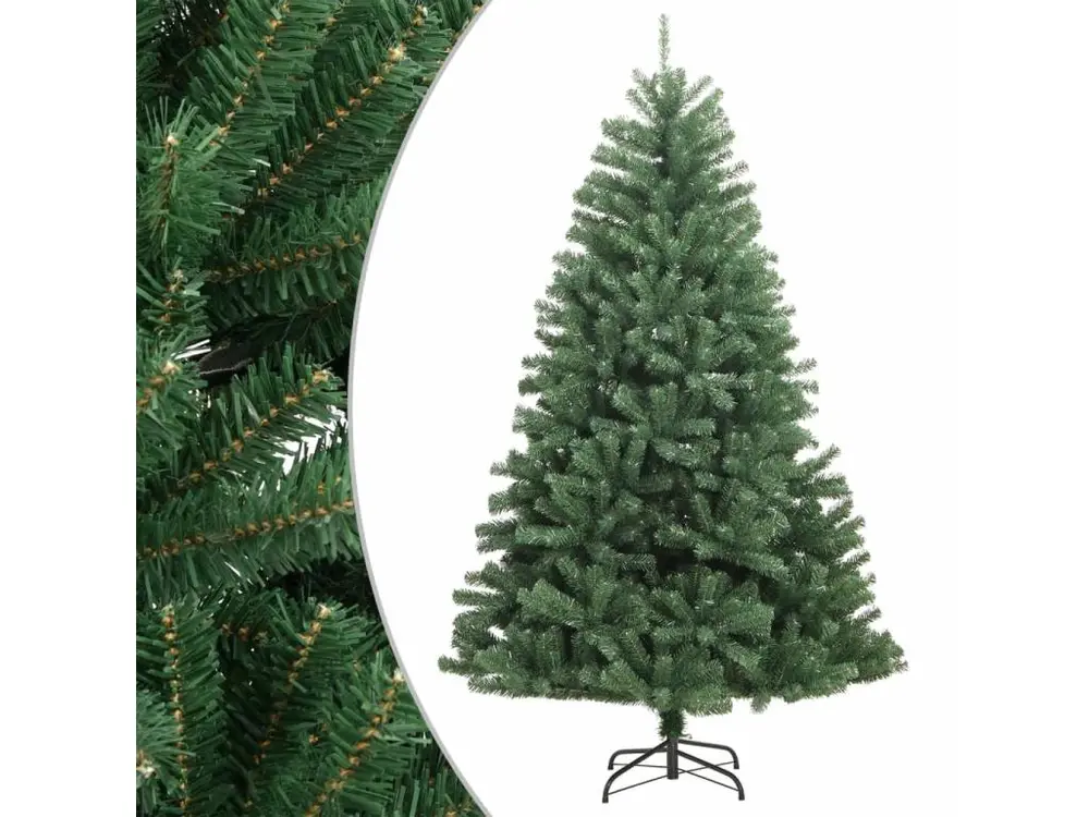 Sapin de Noël artificiel à charnières avec support vert 180 cm