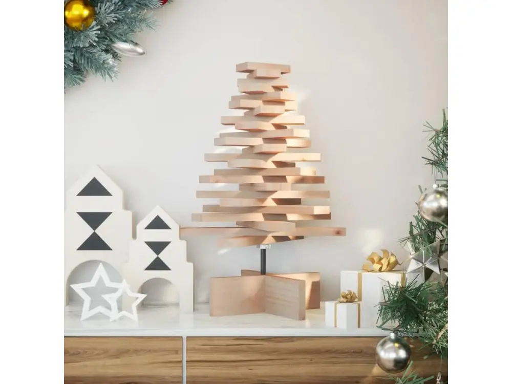 Arbre de Noël en bois pour décoration 60 cm bois massif de pin