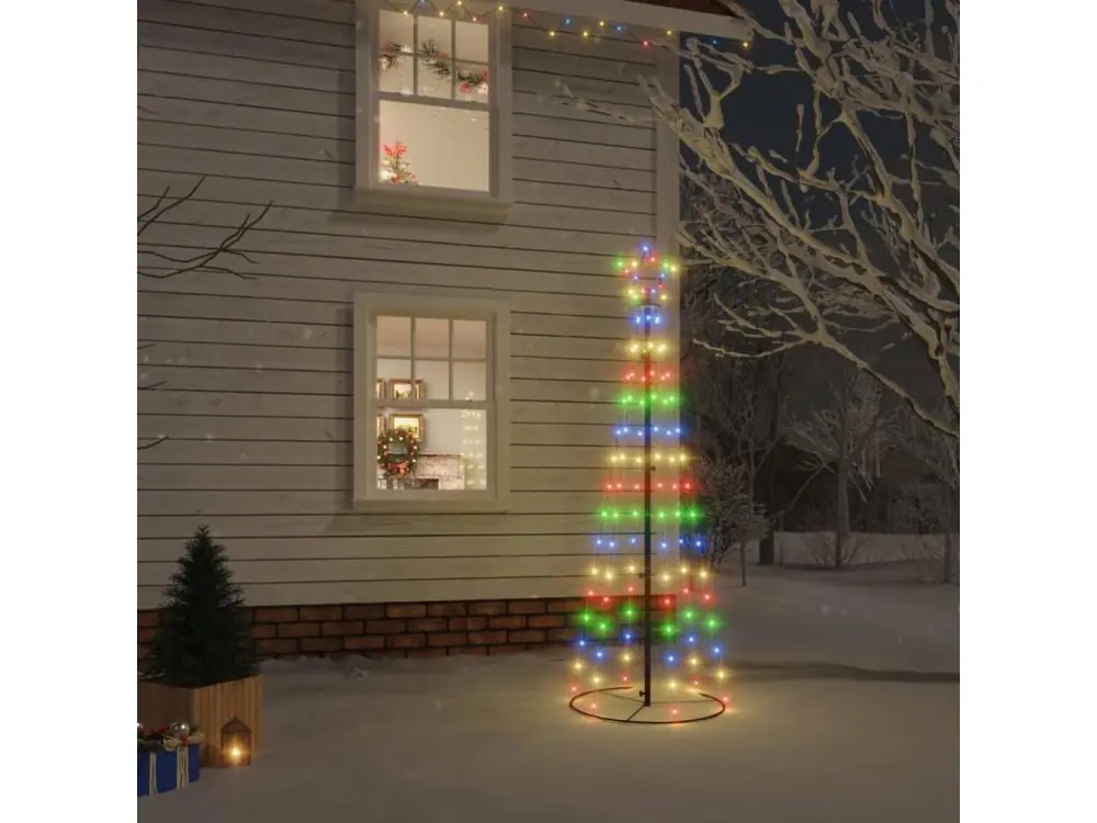 Arbre de Noël cône 108 LED Colorées 70x180 cm