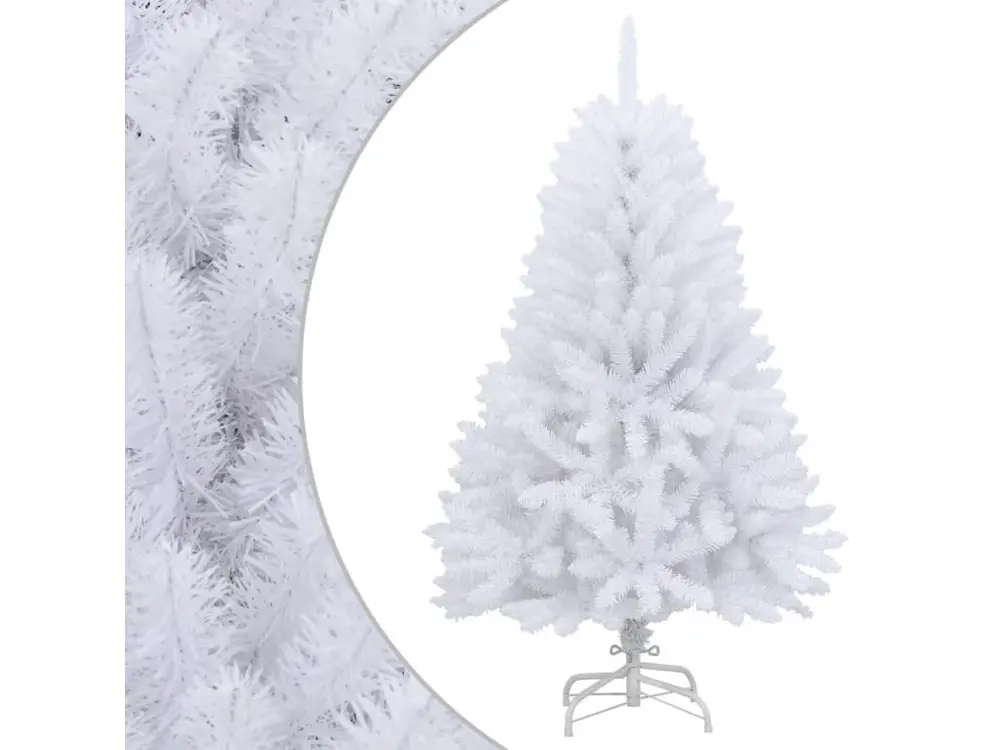 Sapin de Noël artificiel à charnières avec support blanc 120 cm