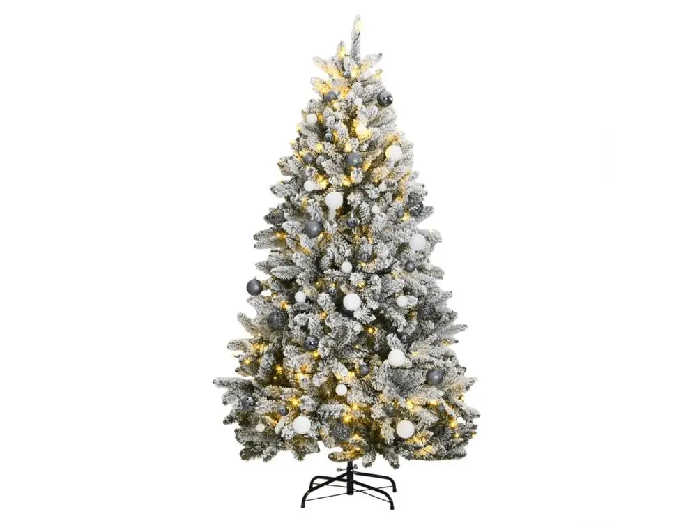 Sapin de Noël artificiel articulé 300 LED et boules 210 cm