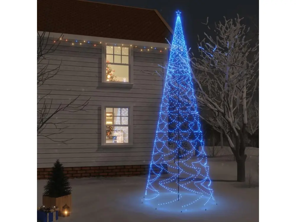 Sapin de Noël avec piquet 3000 LED Bleues 800 cm