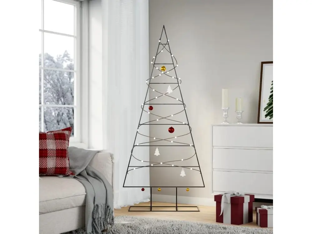 Arbre de Noël en métal pour décoration noir 180 cm