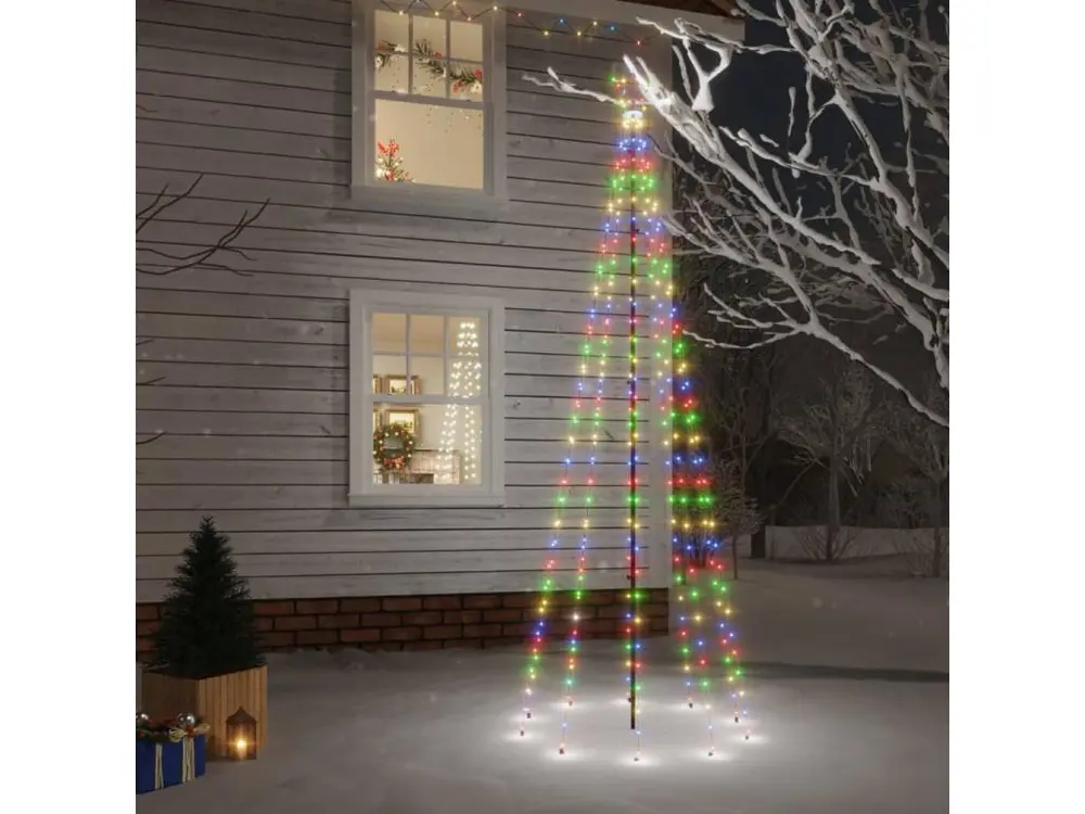 Sapin de Noël avec piquet Coloré 310 LED 300 cm