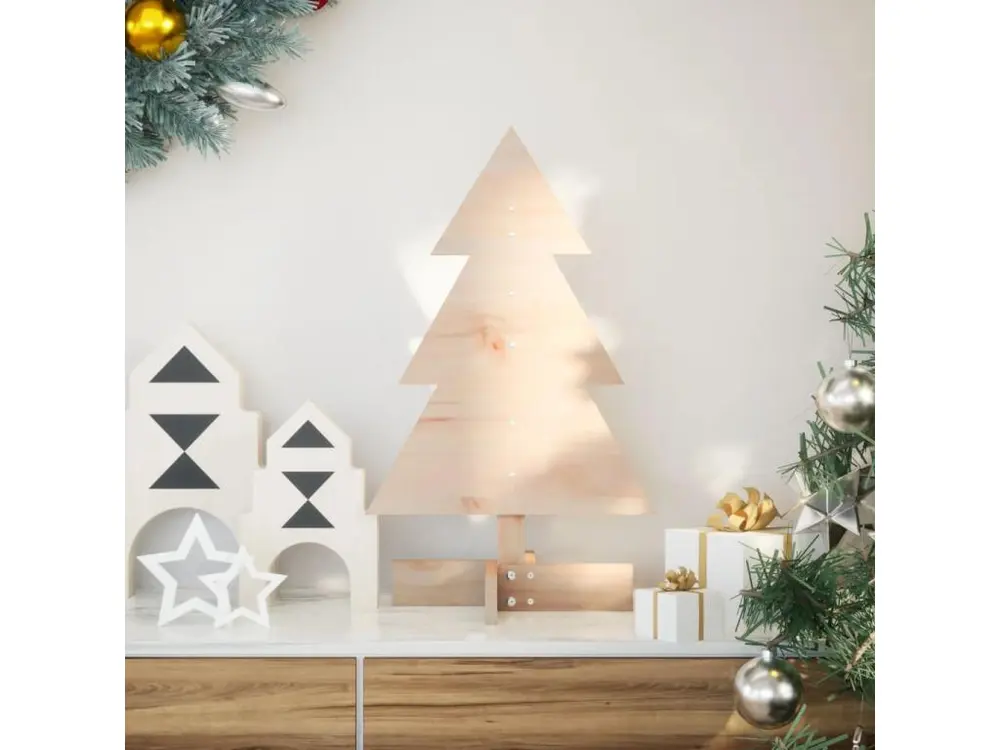 Arbre de Noël en bois pour décoration 60 cm bois massif de pin