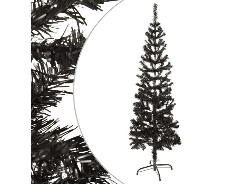 Sapin de Noël étroit Noir 150 cm