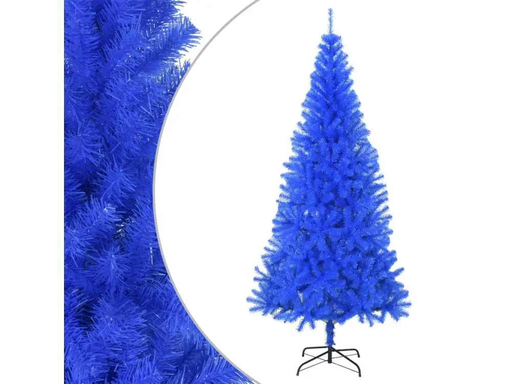 Sapin de Noël artificiel avec support bleu 240 cm PVC