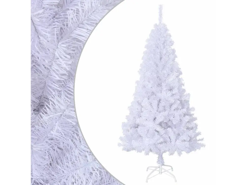 Arbre de Noël artificiel avec branches épaisses blanc 120cm PVC