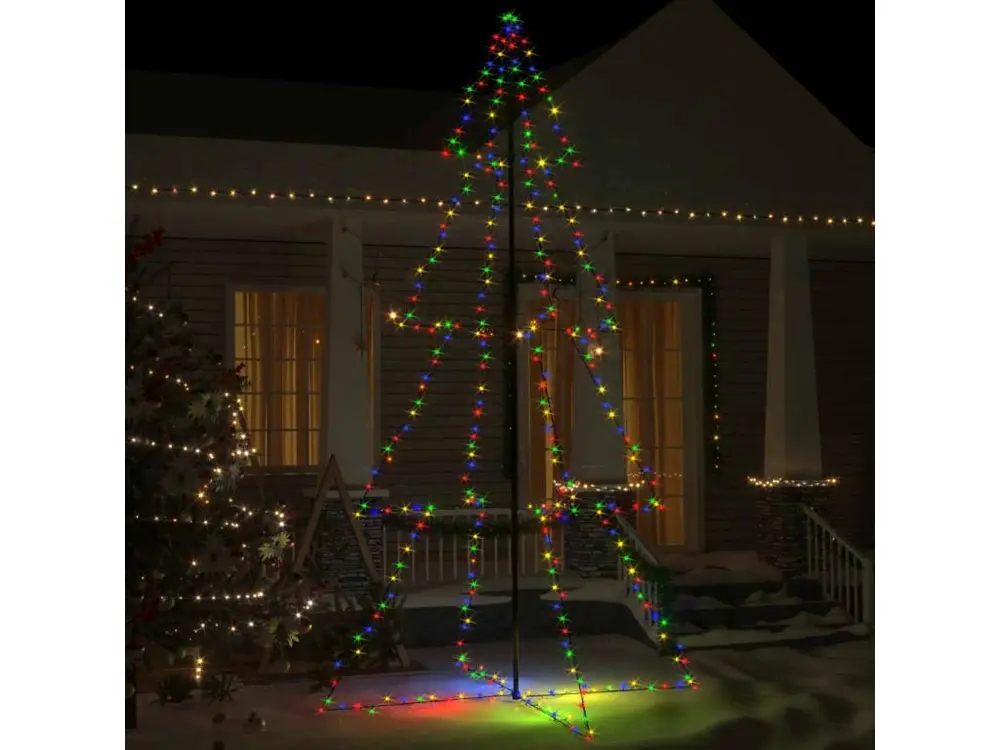 Arbre de Noël cône 360 LED d'intérieur/d'extérieur 143x250 cm