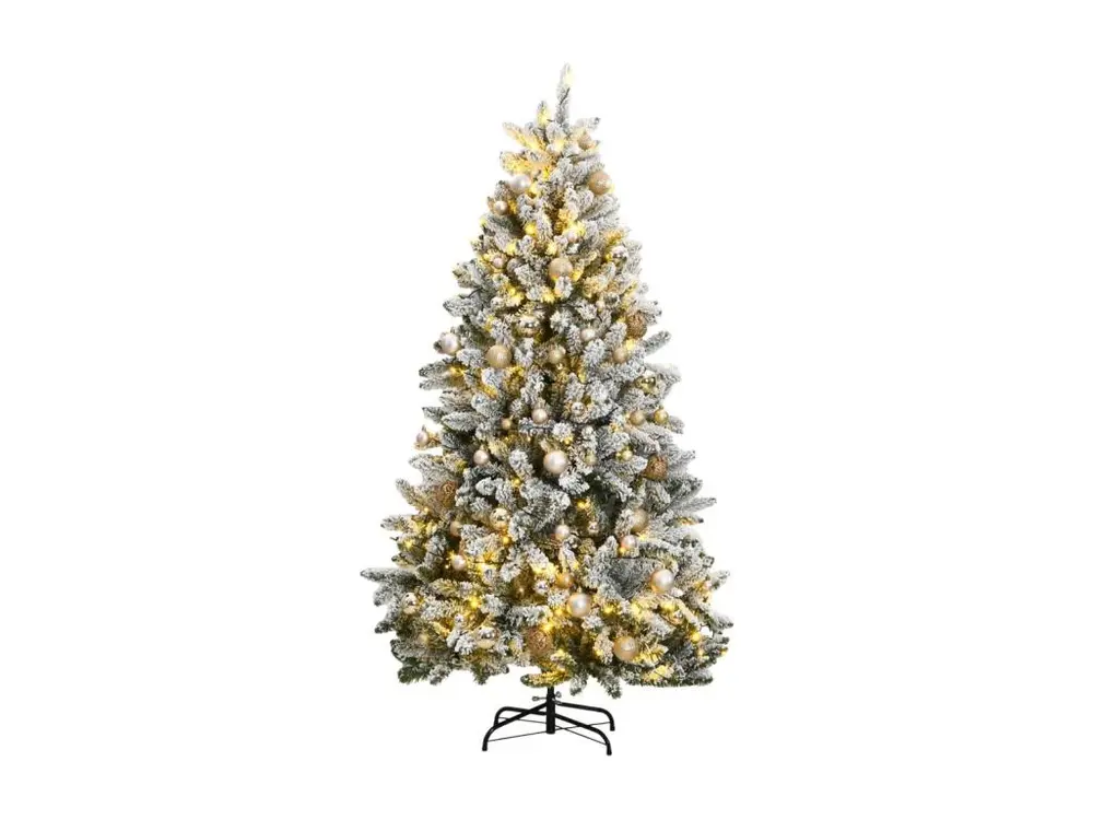 Sapin de Noël artificiel articulé 300 LED et boules 210 cm