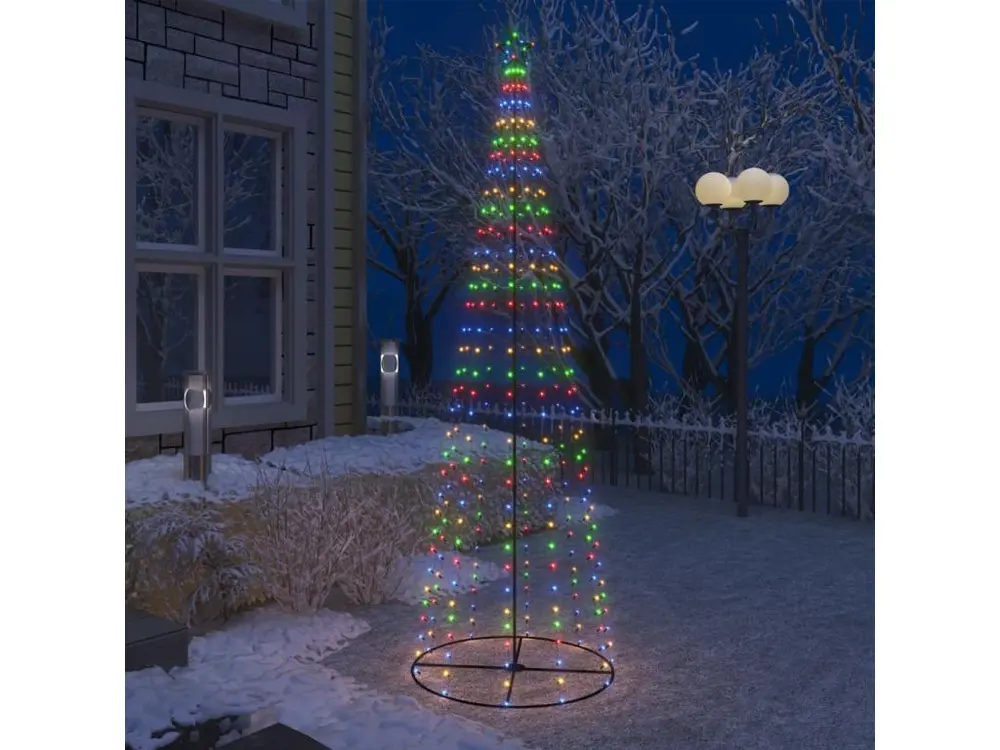 Arbre de Noël cône 330 LED colorées décoration 100x300 cm