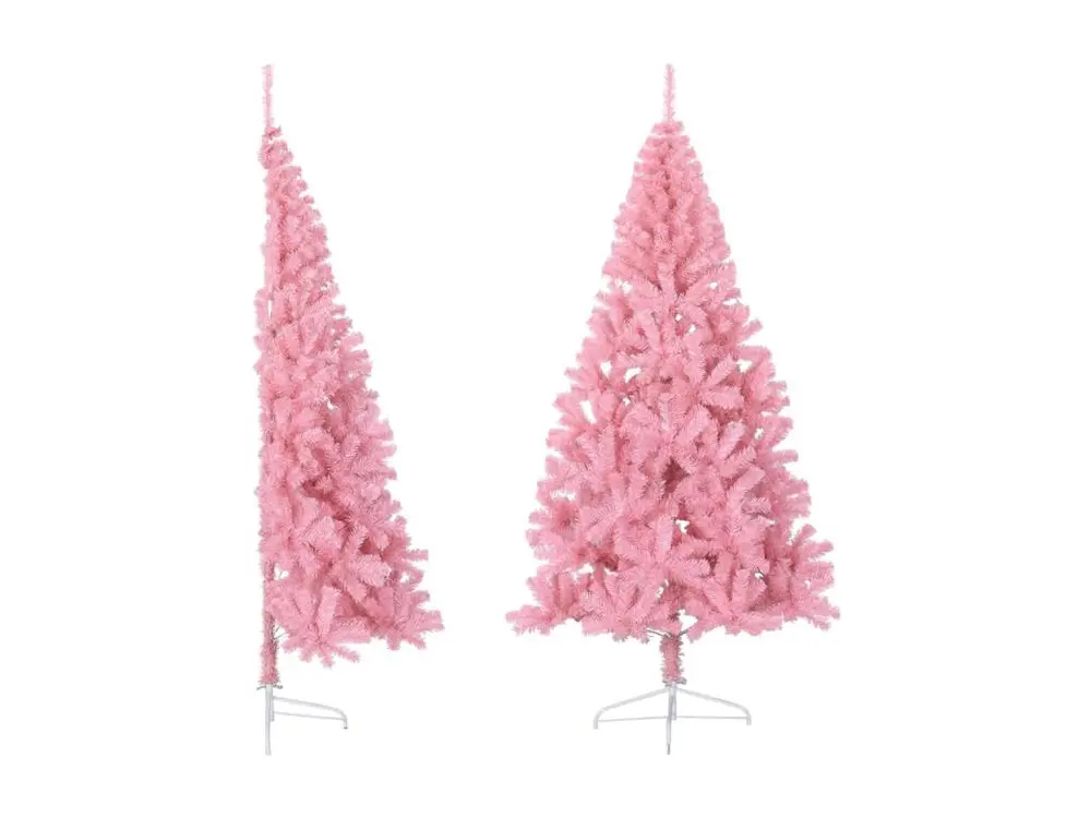 Demi sapin de Noël artificiel avec support Rose 240 cm PVC