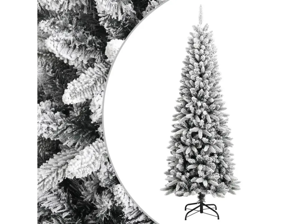 Sapin de Noël artificiel avec neige floquée 210 cm PVC et PE