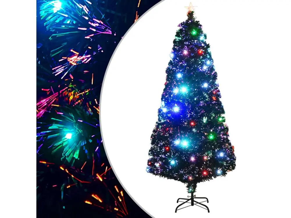 Sapin de Noël artificiel avec support/LED 180 cm fibre optique