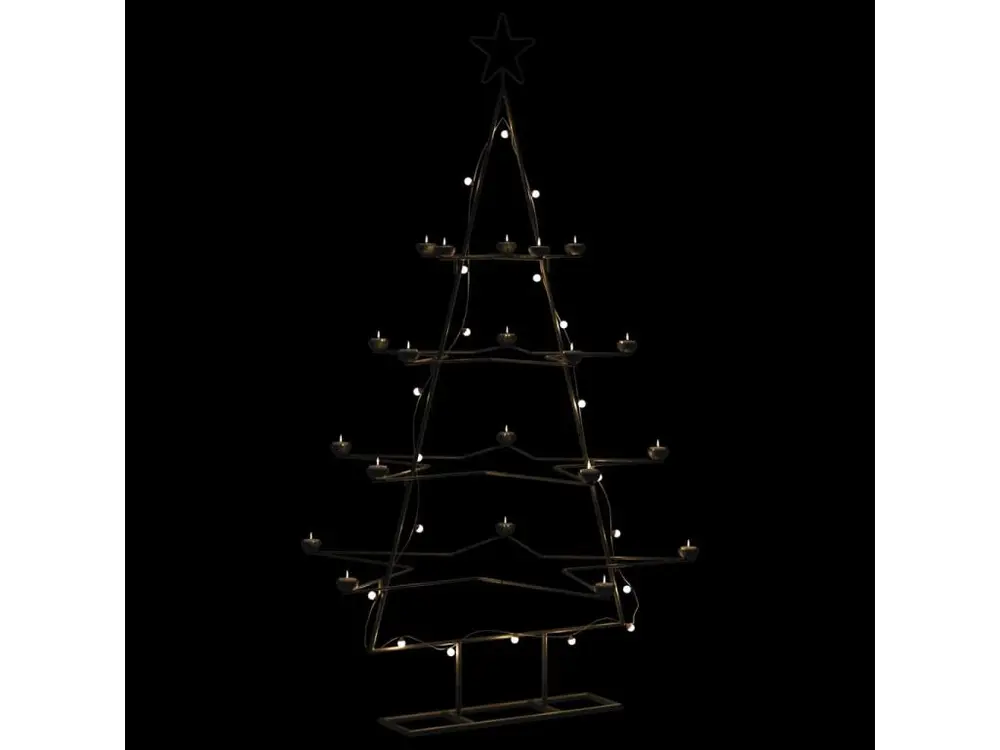 Arbre de Noël en métal pour décoration noir 140 cm