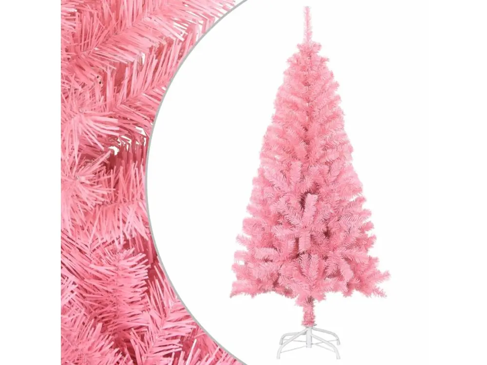 Sapin de Noël artificiel avec support rose 120 cm PVC