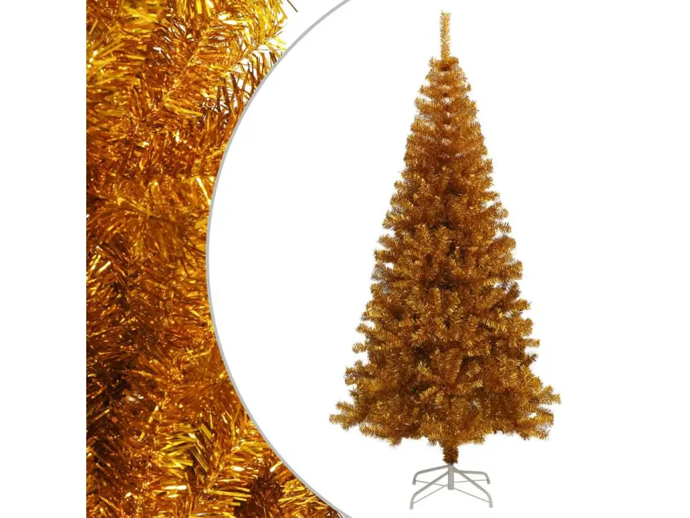 Sapin de Noël artificiel avec support Doré 240 cm PET