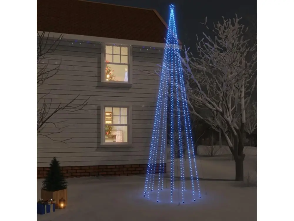 Sapin de Noël avec piquet 1134 LED Bleues 800 cm