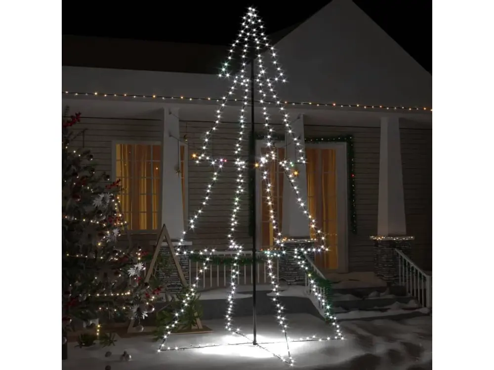 Arbre de Noël cône 360 LED d'intérieur/d'extérieur 143x250 cm