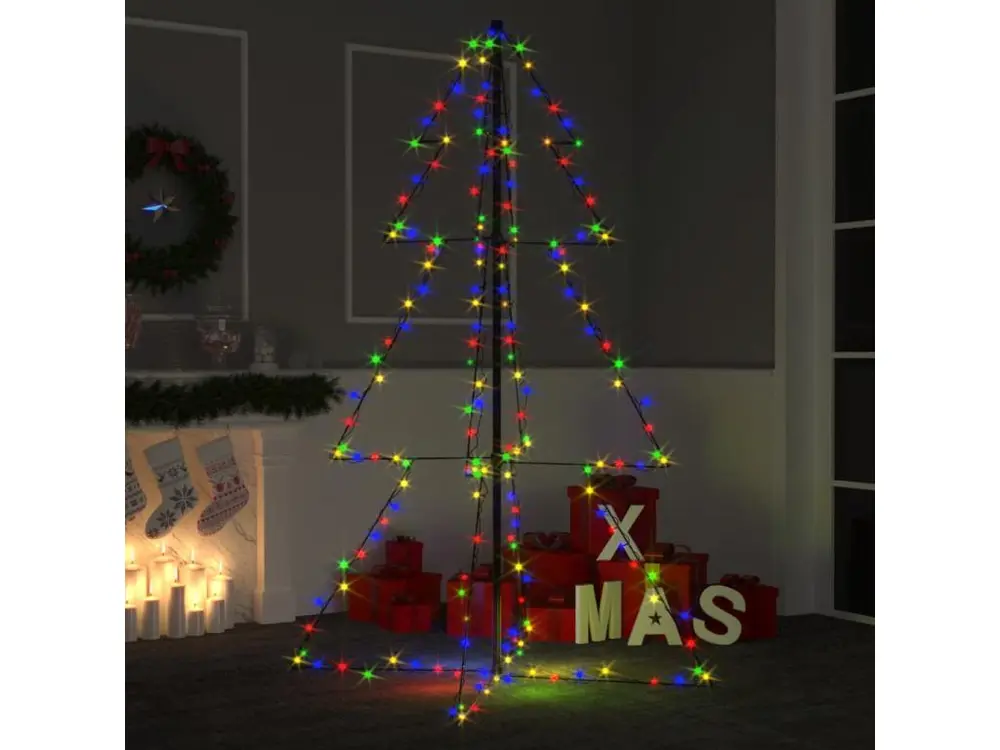 Arbre de Noël cône 200 LED d'intérieur/d'extérieur 98x150 cm